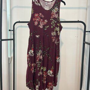Maroon Floral Dress